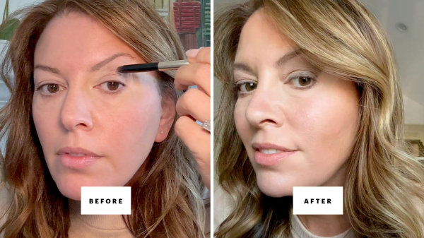 before and after using makeup techniques to make eyes look more open